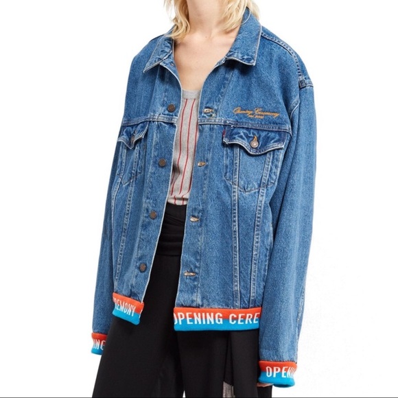 RARE DESIGNER SPECIAL EDITION Opening Ceremony x Levi’s Jean Jacket XL Unisex - Picture 3 of 11